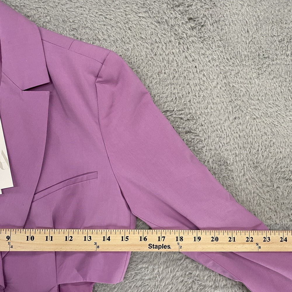 Zara Blazer Dress Womens Small Lilac Cutout One Button Jacket Office Siren - Picture 5 of 15